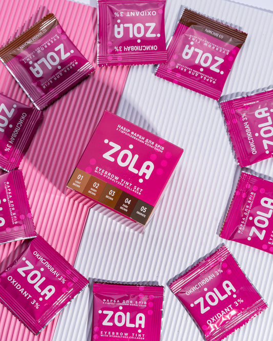 ZOLA Set of Eyebrow Tint With Collagen Sachet 5x5ml (5 colors)