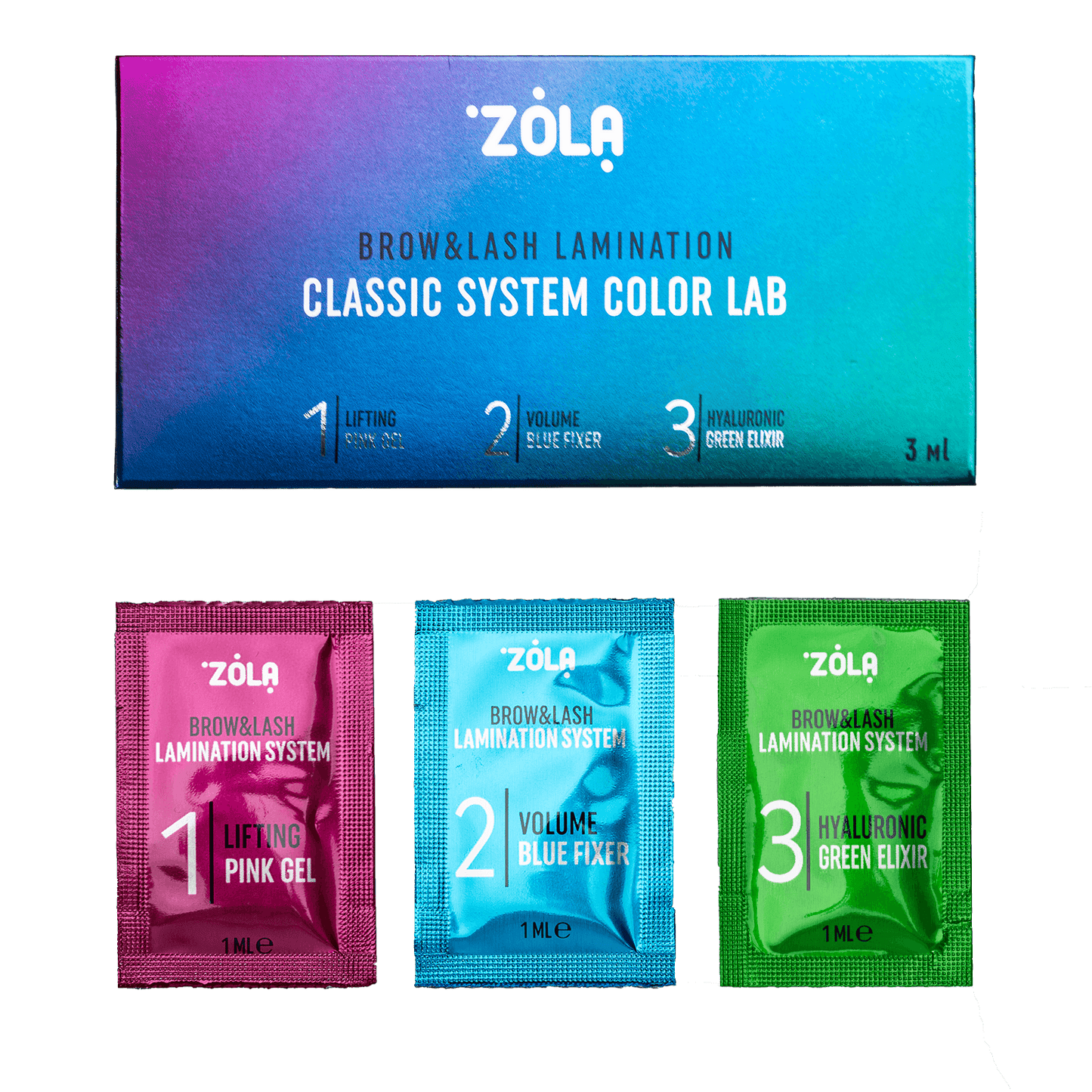 ZOLA COLOR LAB SET FOR LAMINATION IN SACHET (3 X 1 ML)