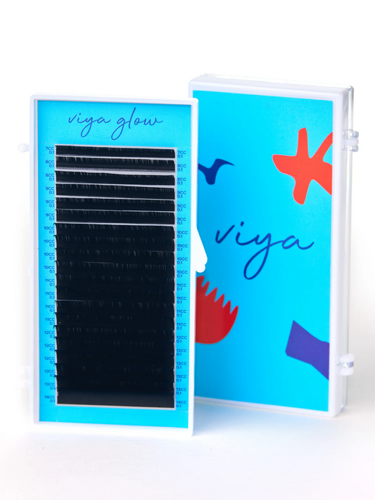 Eyelashes for extension Viya GLOW CC - Black MIX