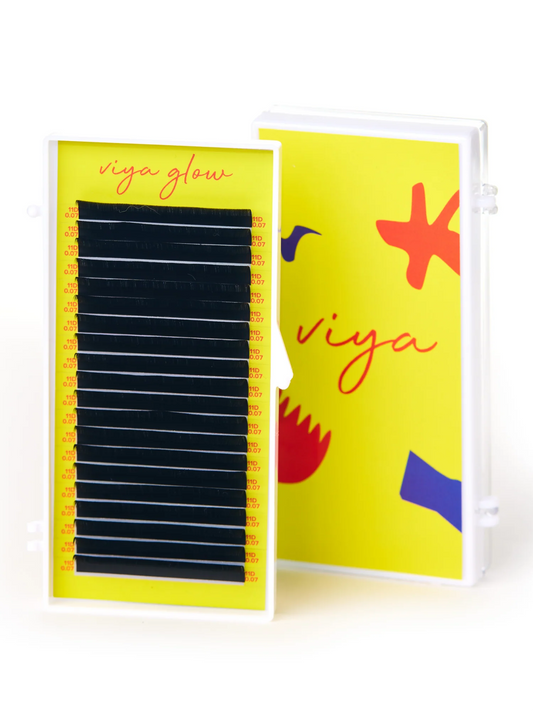 Eyelashes for extension Viya GLOW D - Black MIX