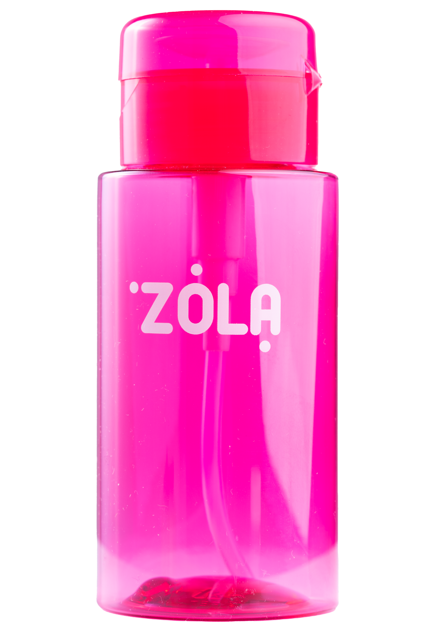 ZOLA PLASTIC LIQUID CONTAINER WITH PUMP DISPENSER (PINK AND TRANSPARENT)